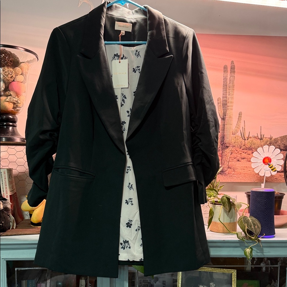 Skies Are Blue Dark Green Women's Blazer